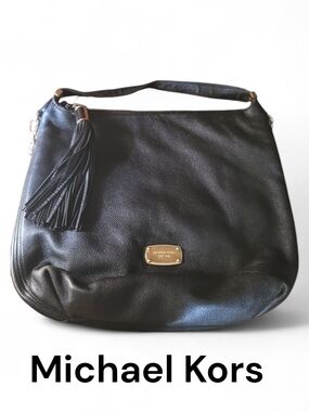 Michael Kors Pebbled Leather Crossbody Hobo with Tassel
